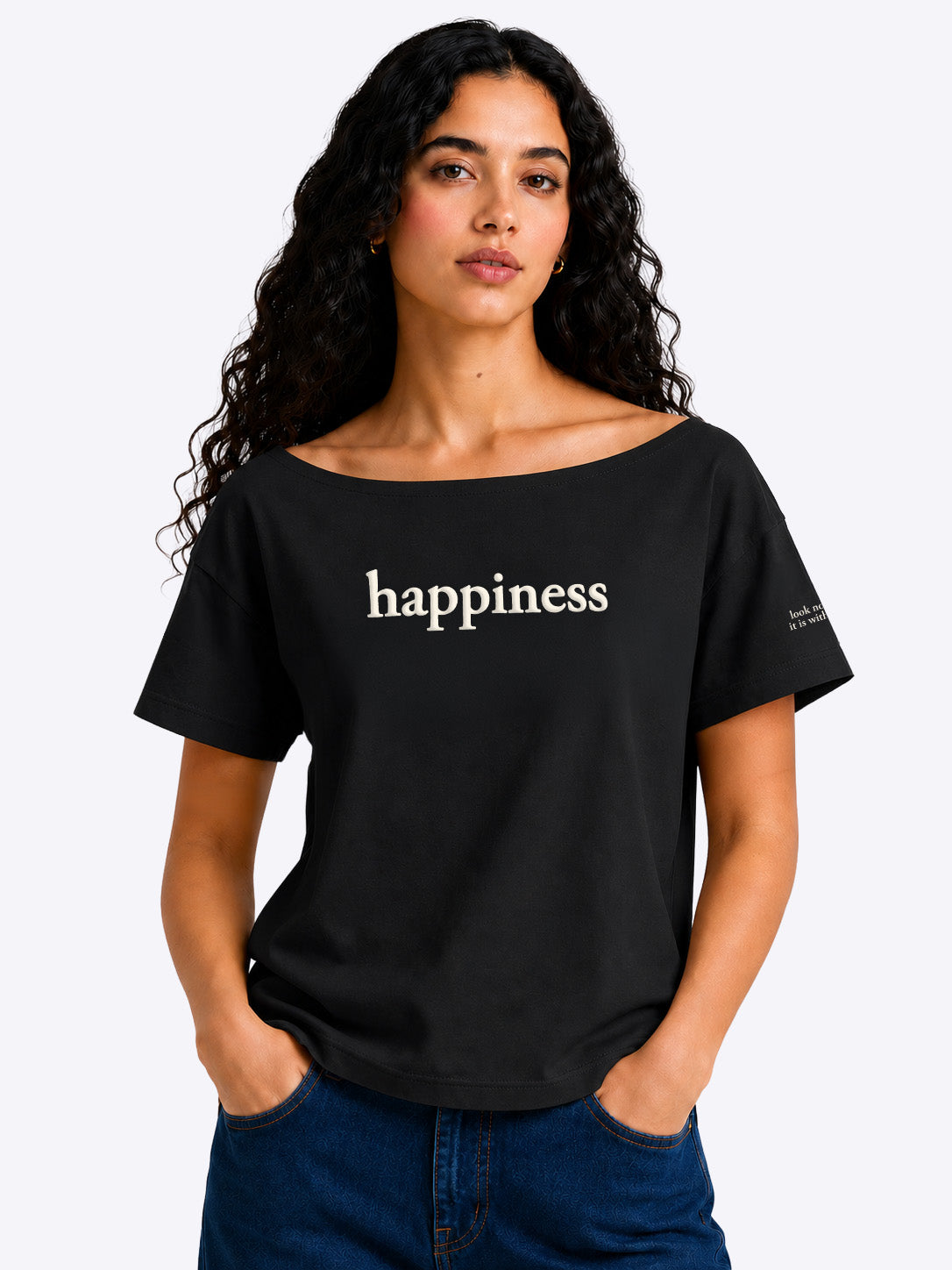 Happiness Slash T-shirt Black