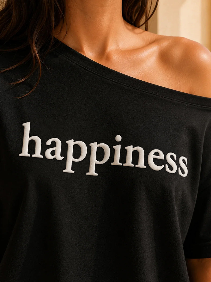Happiness Slash T-shirt Black