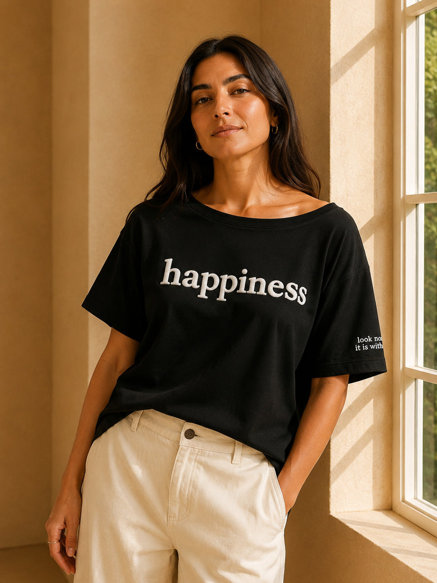Happiness Slash T-shirt Black