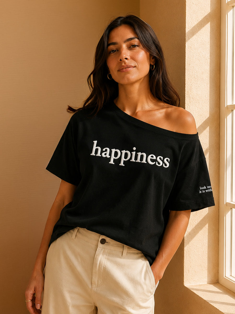 Happiness Slash T-shirt Black