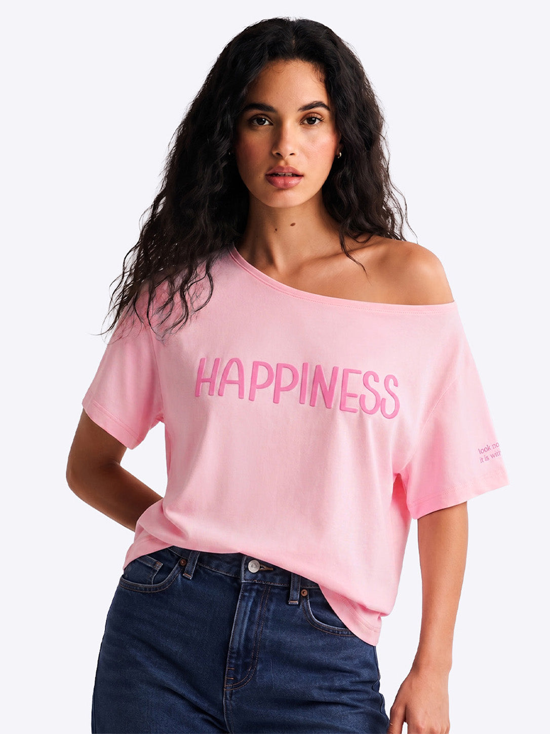 Happiness Slash T-shirt Pink