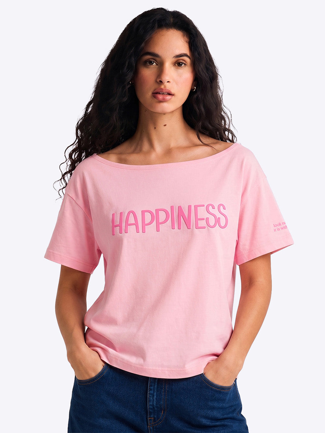 Happiness Slash T-shirt Pink