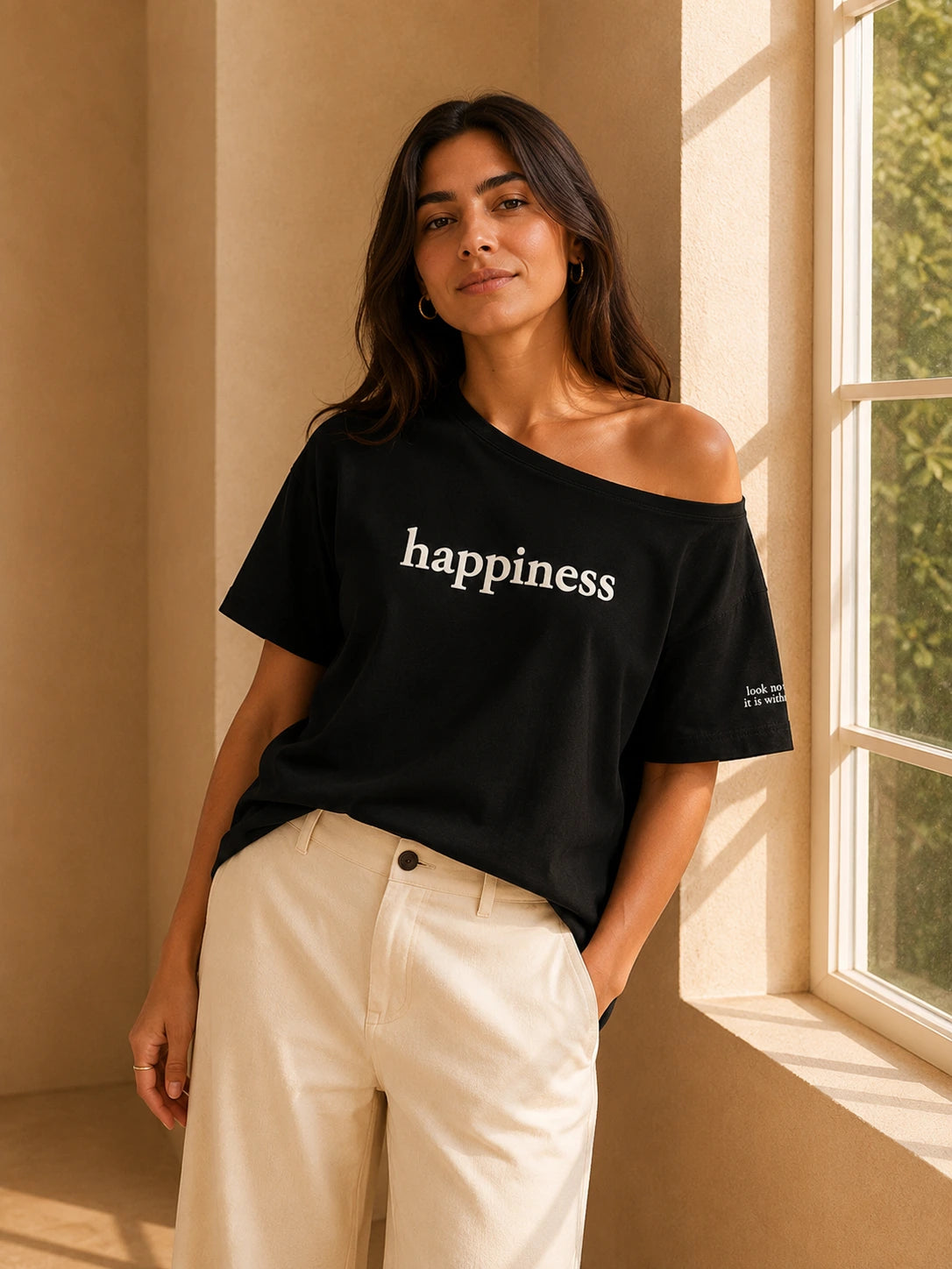 Happiness Slash T-shirt Black
