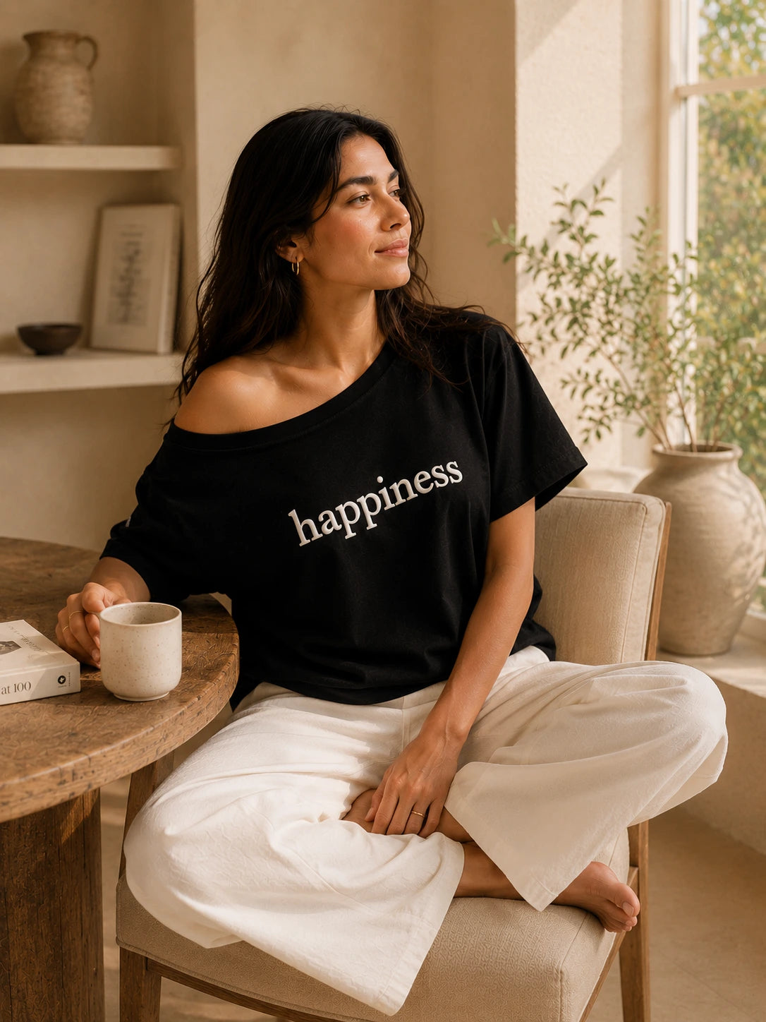 Happiness Slash T-shirt Black