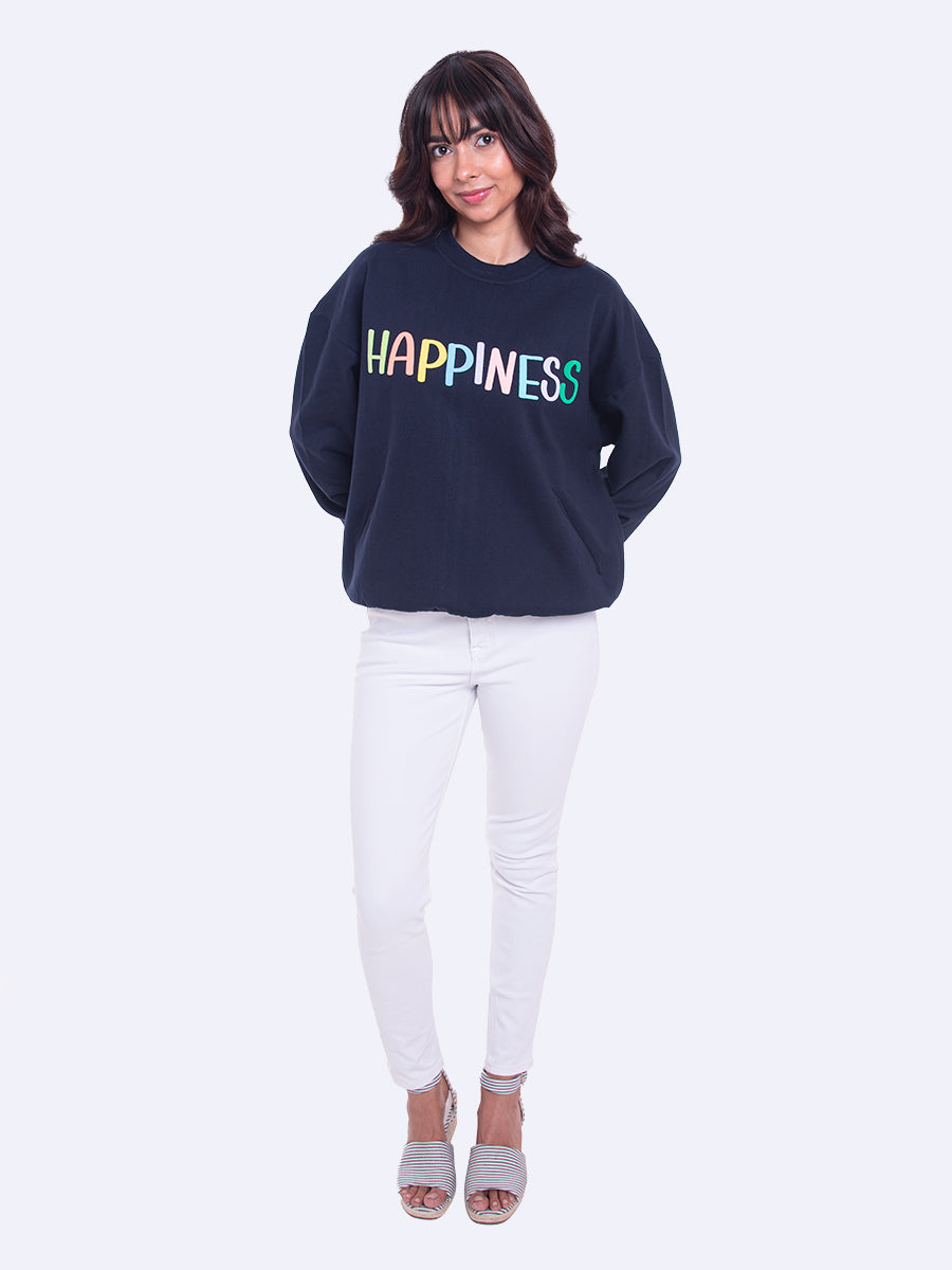 Happiness Navy Sweatshirt
