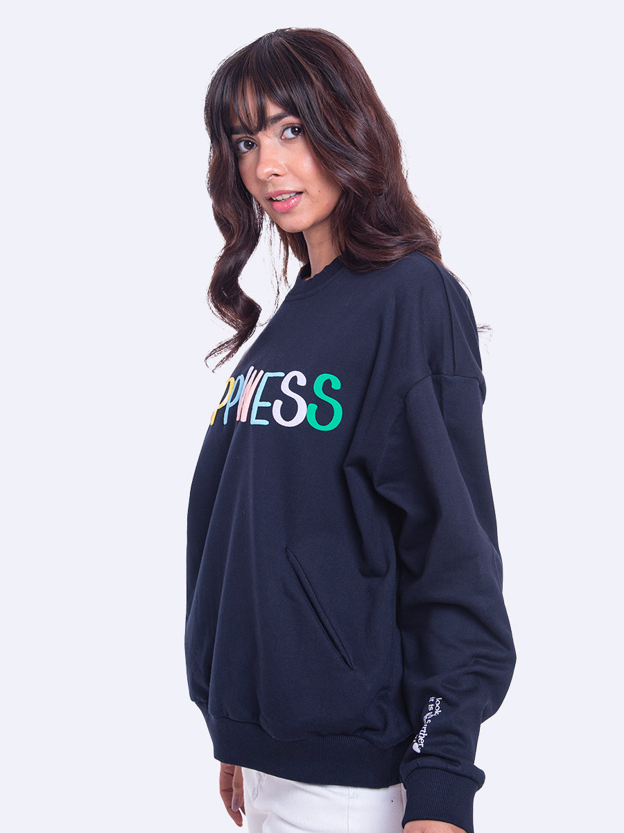 Happiness Navy Sweatshirt