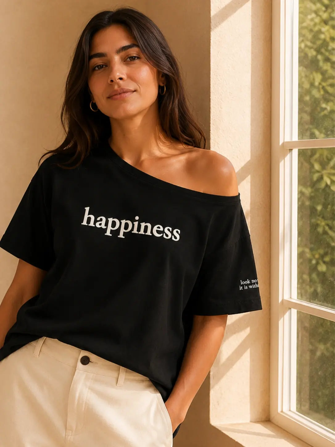 Happiness Slash T-shirt Black