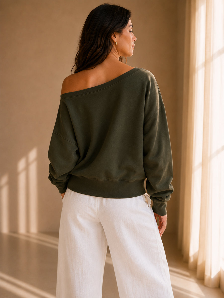 Happiness Olive Green Slashtop