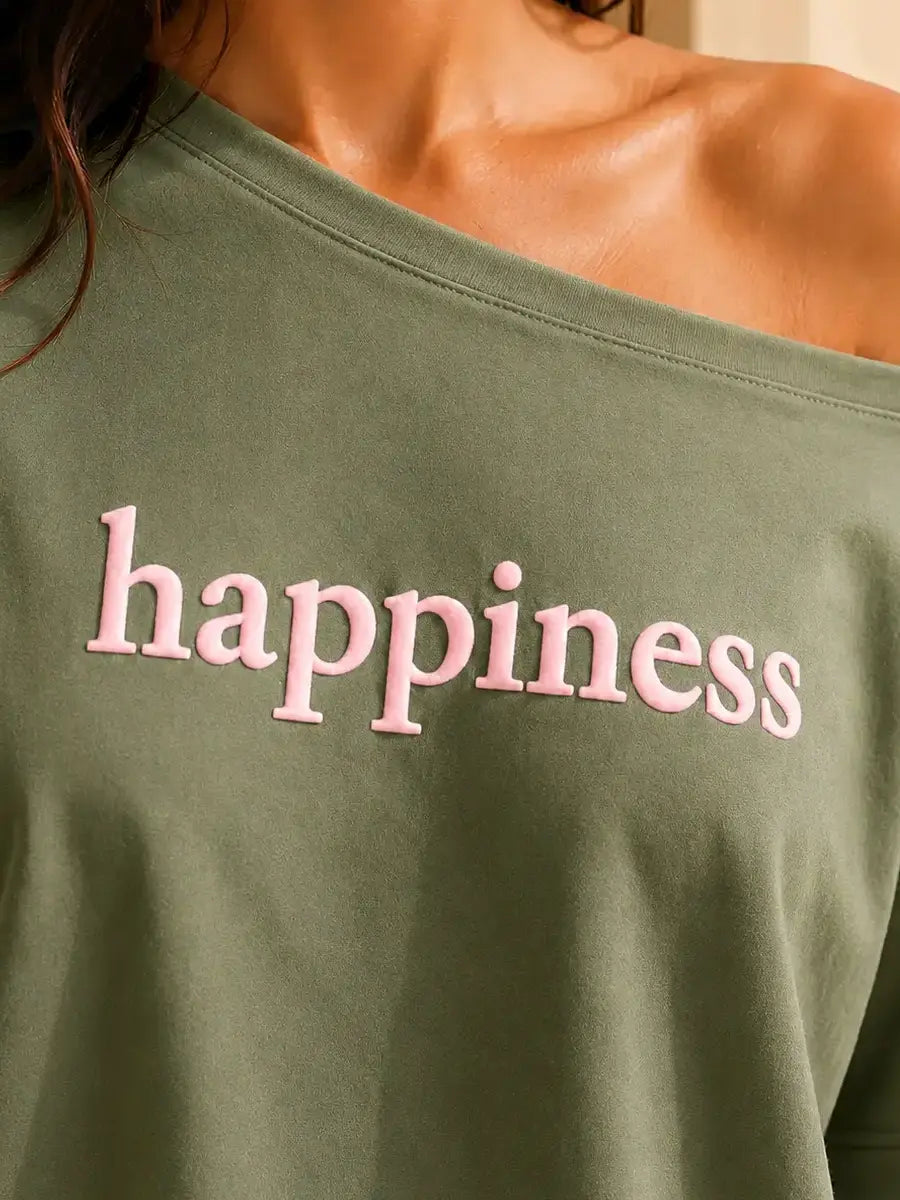Happiness Slash Tee Sage Green