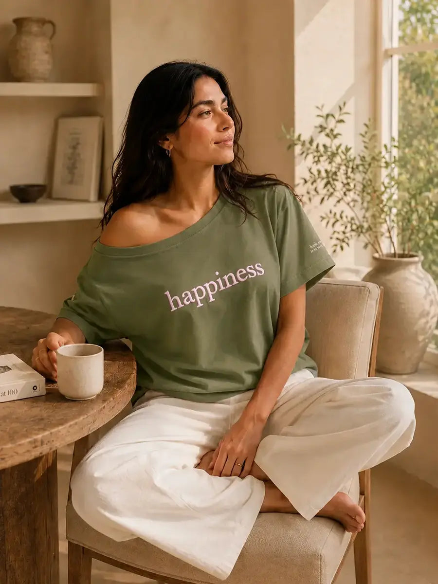 Happiness Slash Tee Sage Green