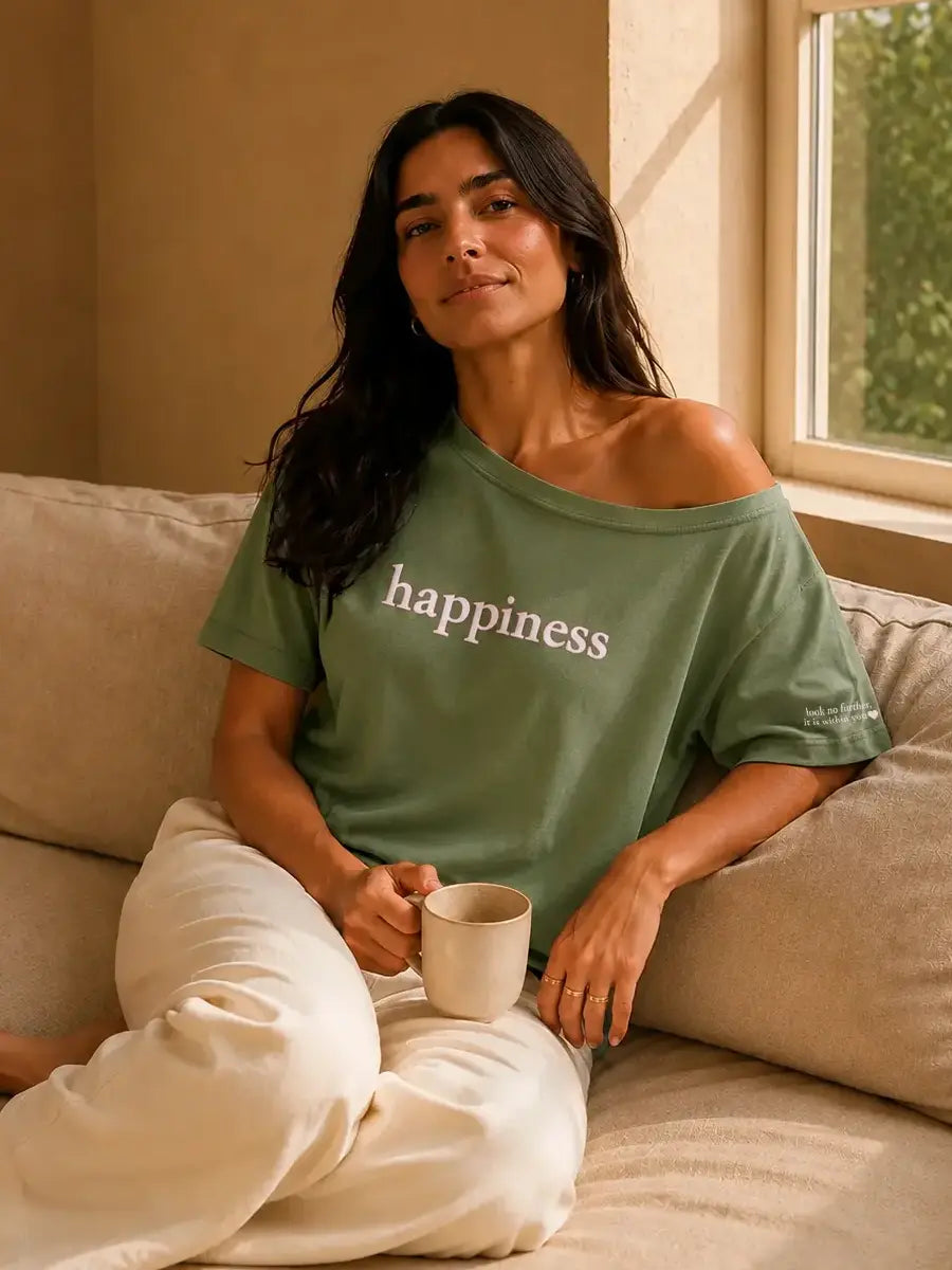Happiness Slash Tee Sage Green