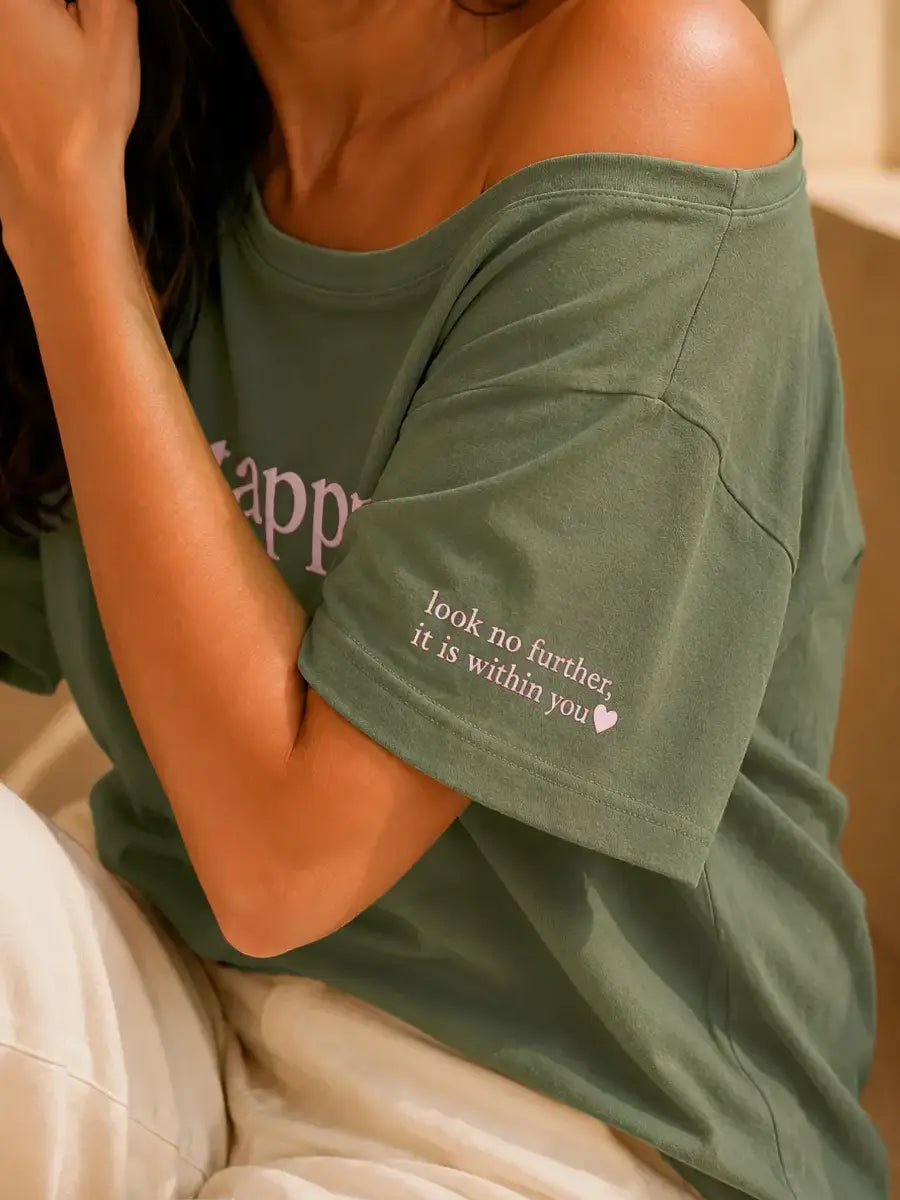 Happiness Slash Tee Sage Green
