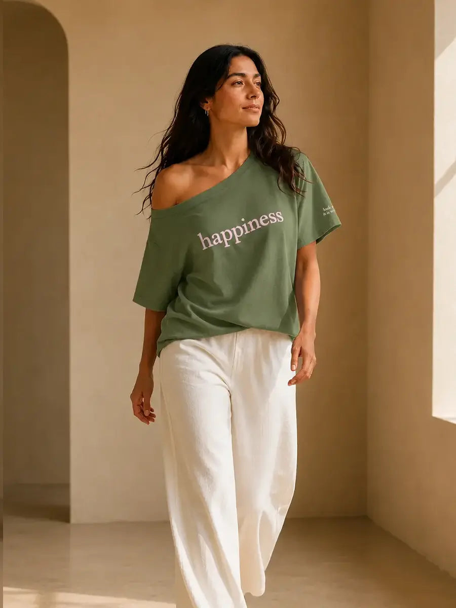 Happiness Slash Tee Sage Green