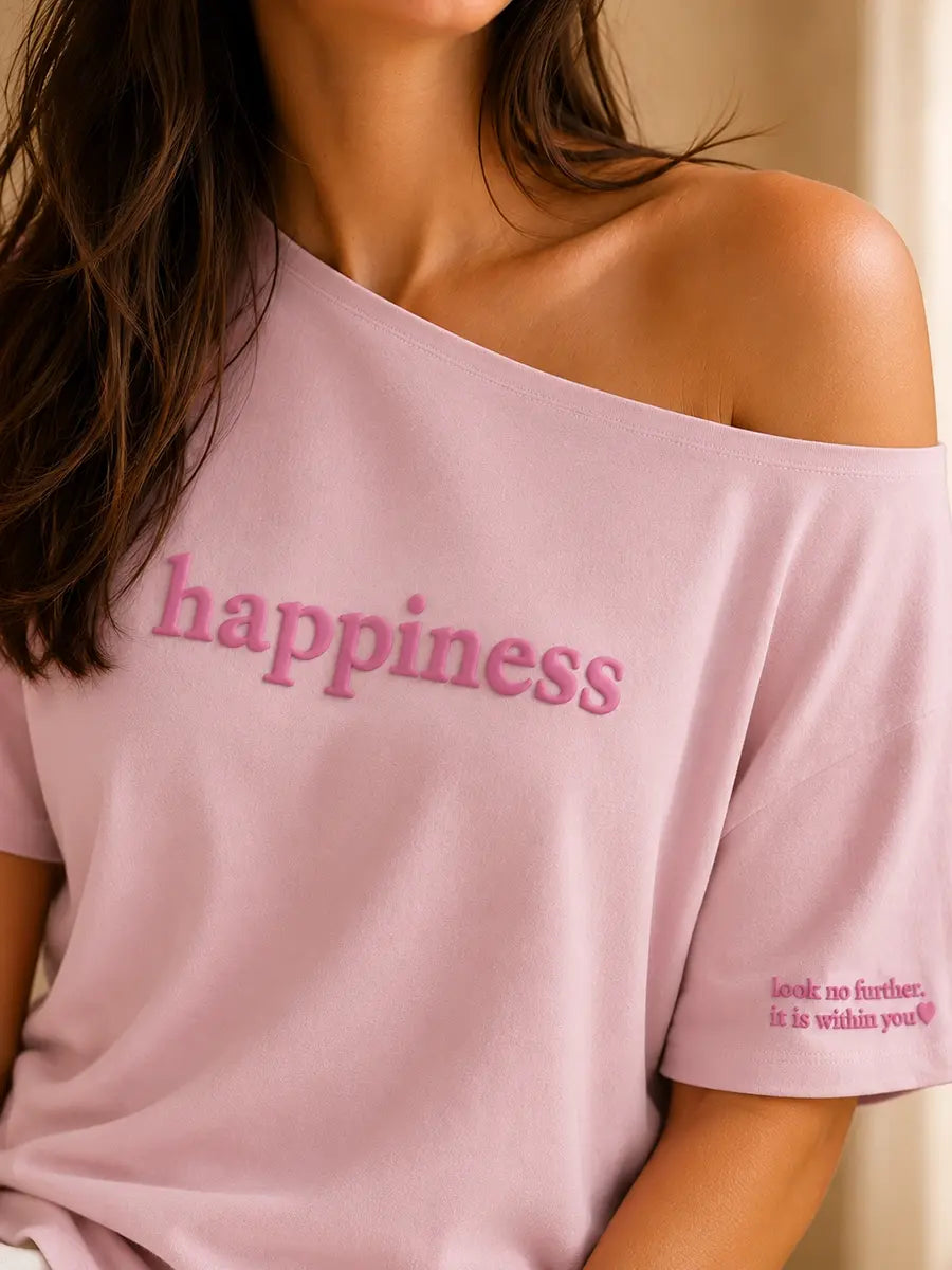 Happiness Slash T-shirt Pink