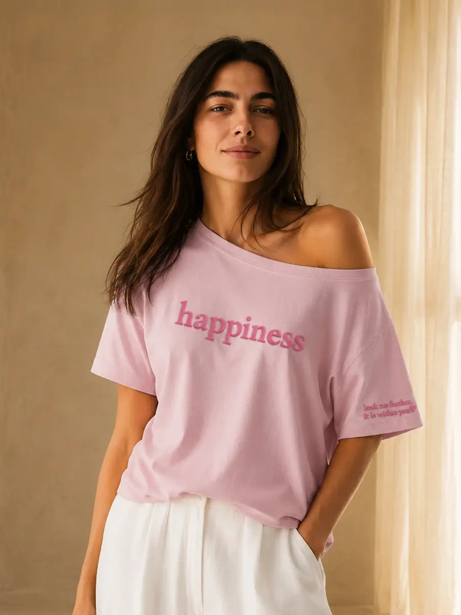 Happiness Slash T-shirt Pink
