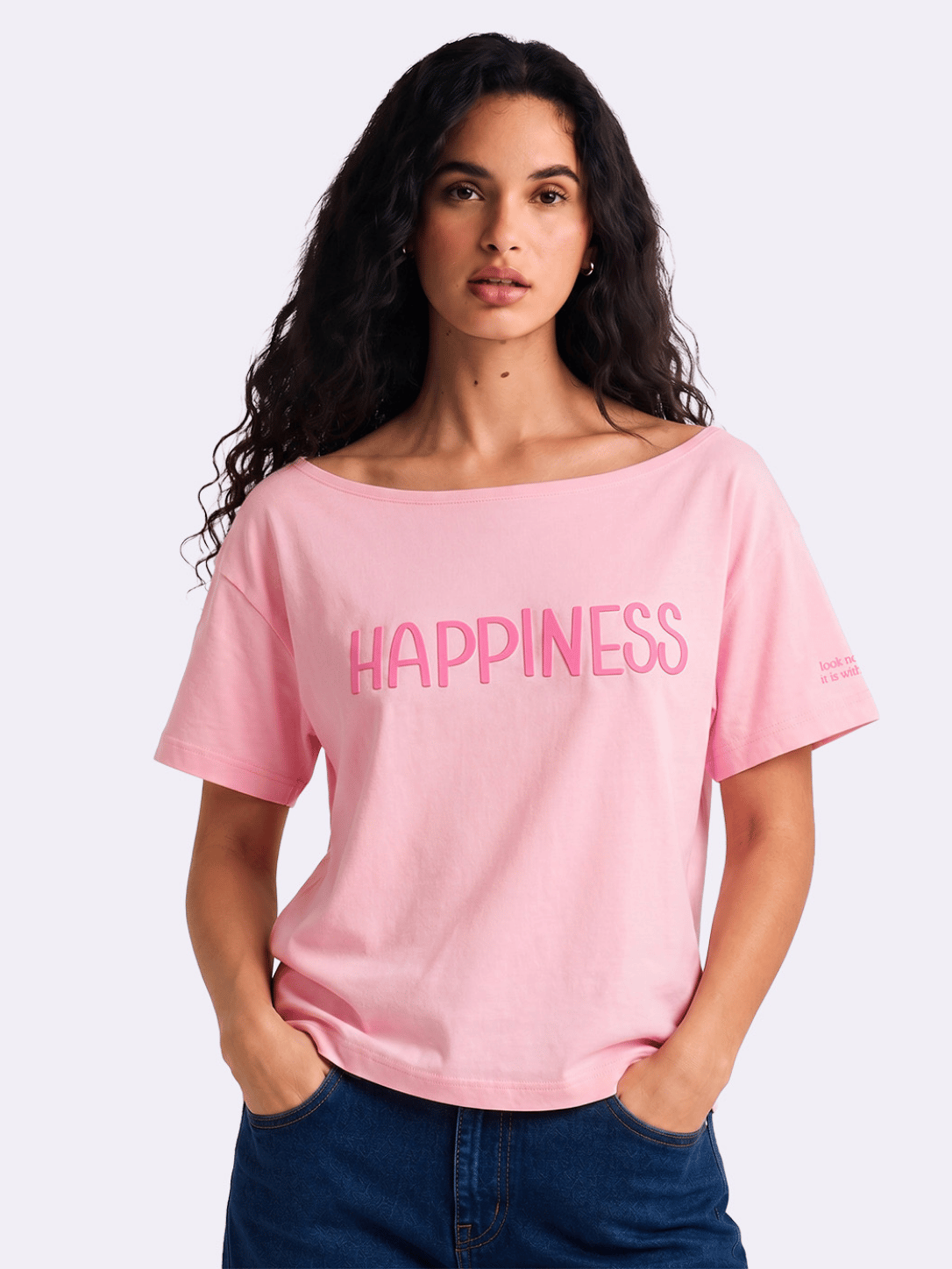 Happiness Slash T-shirt Pink