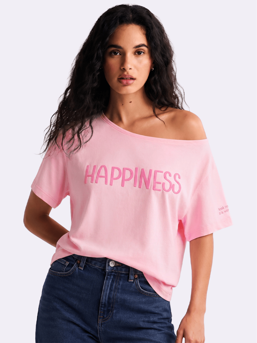 Happiness Slash T-shirt Pink