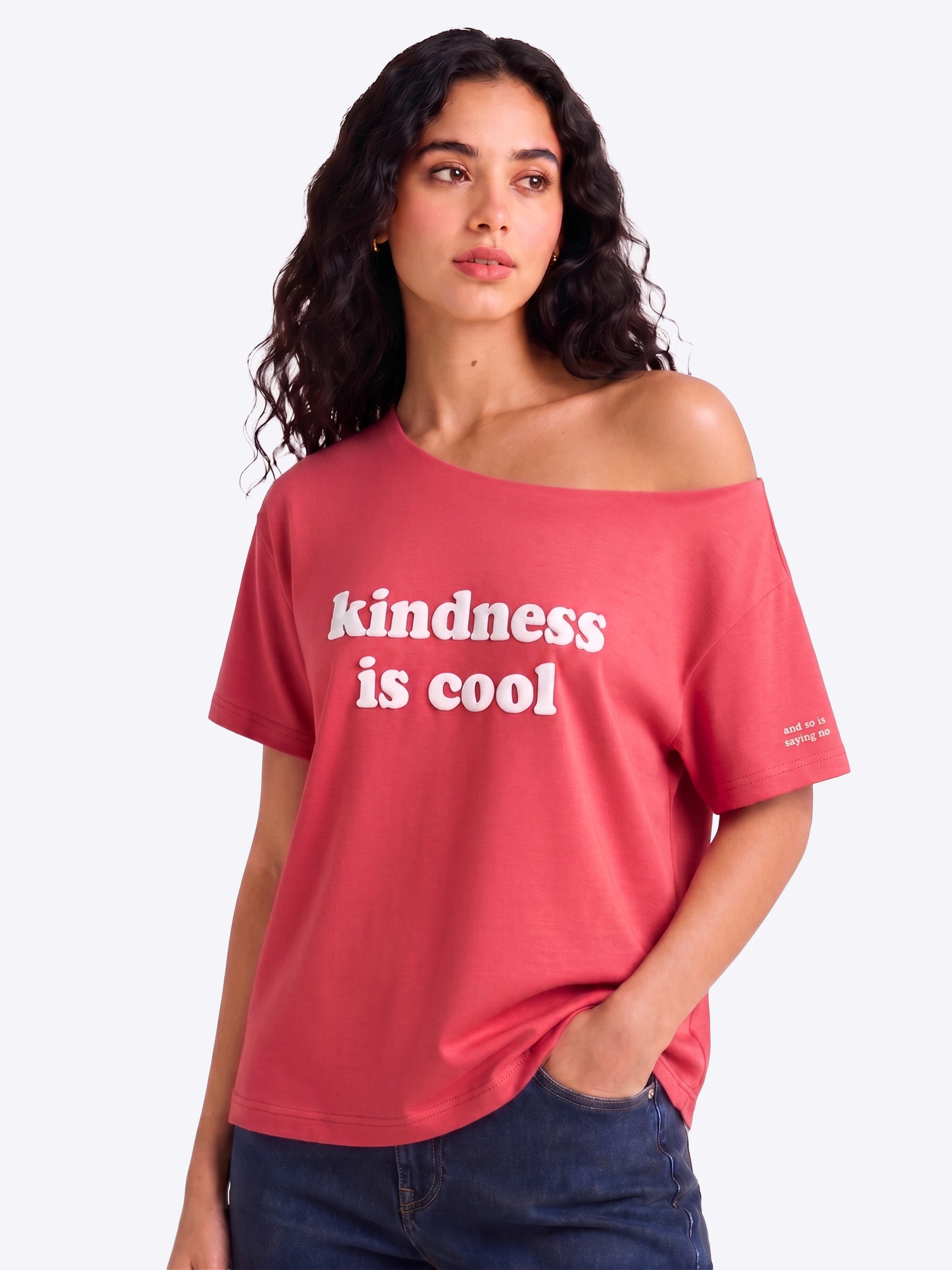 Kindness is Cool Slash T-shirt Rose Pink