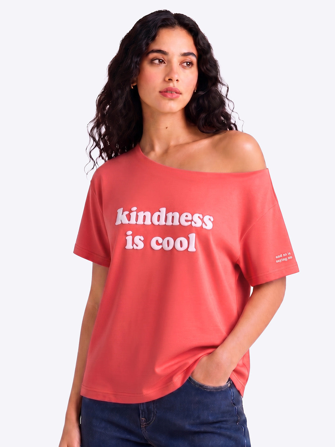 Kindness is Cool Slash T-shirt Rose Pink