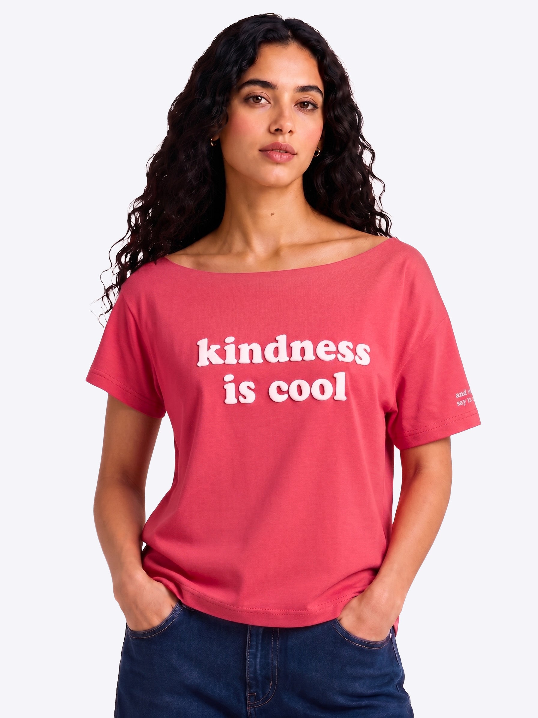 Kindness is Cool Slash T-shirt Rose Pink