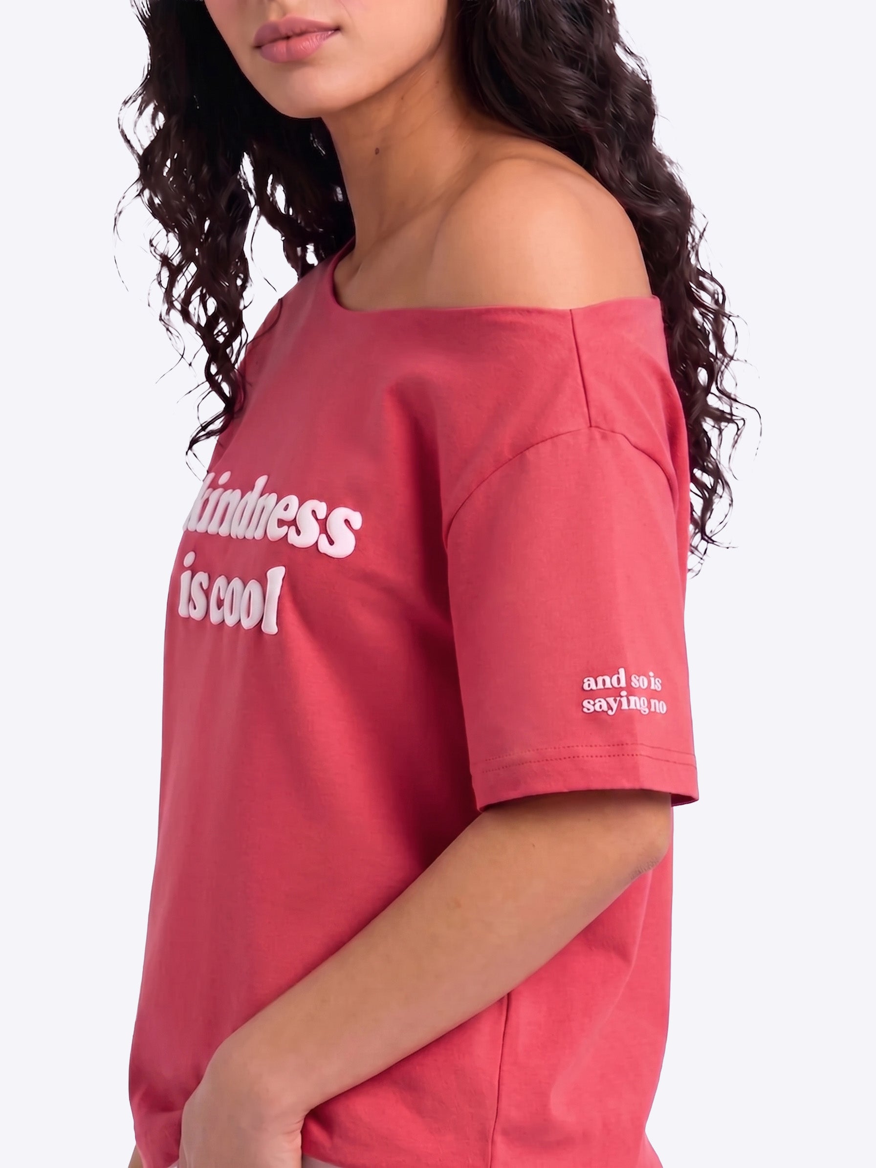 Kindness is Cool Slash T-shirt Rose Pink