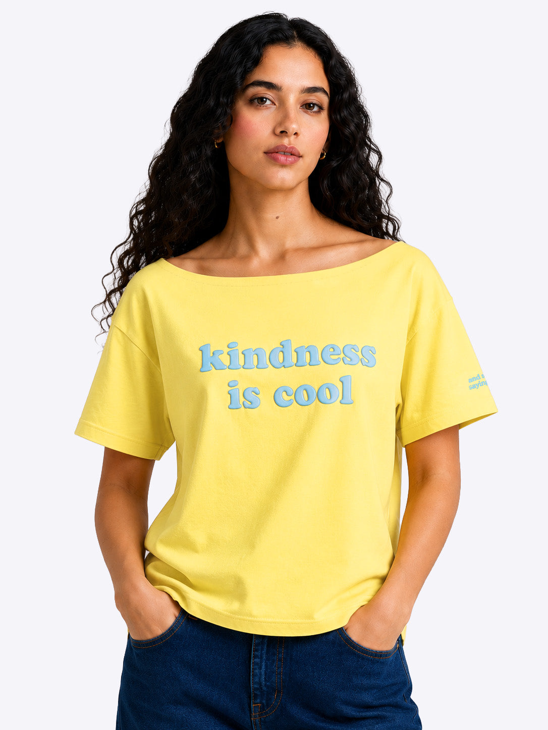 Kindness is Cool Slash T-shirt Yellow