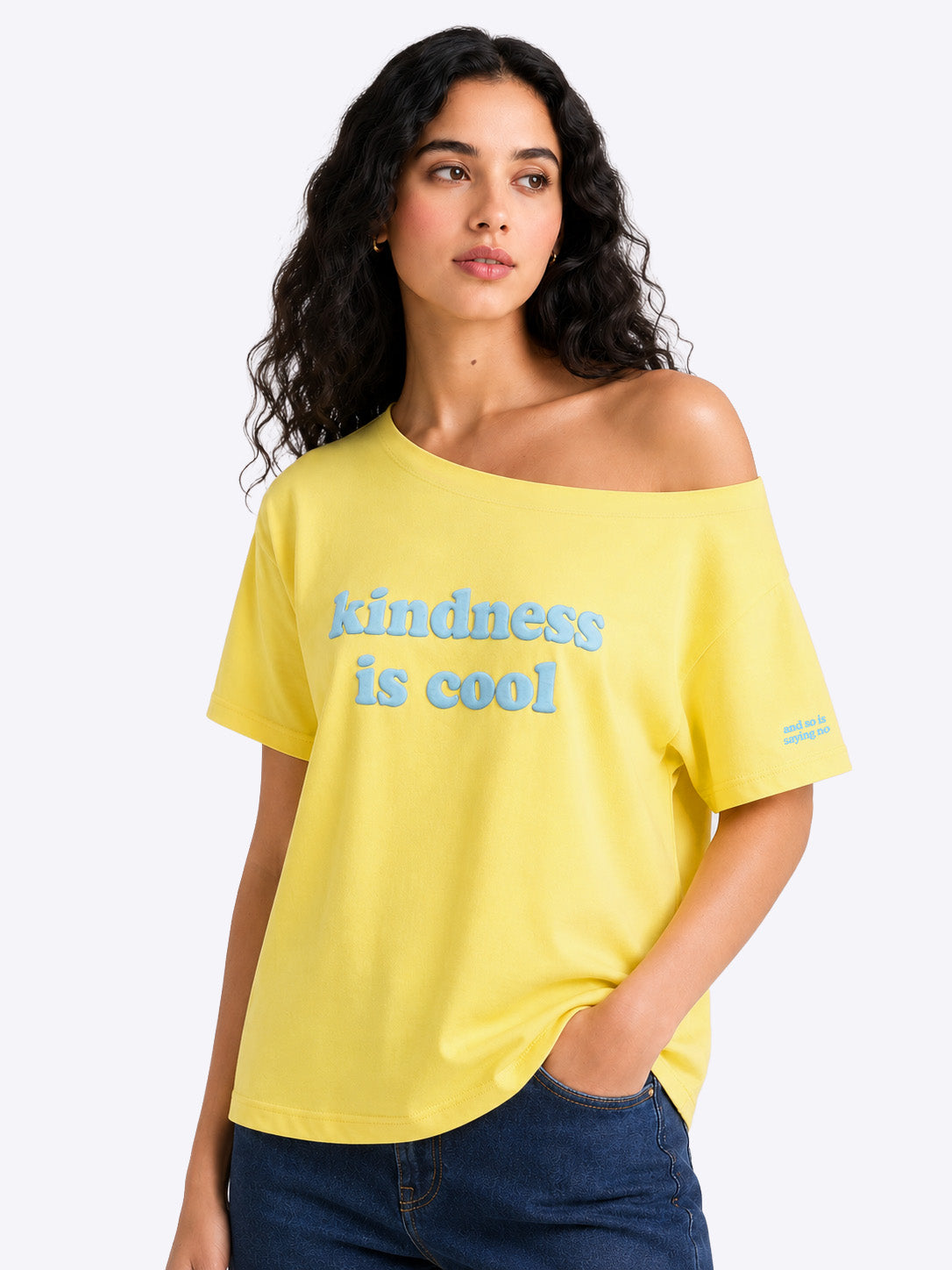 Kindness is Cool Slash T-shirt Yellow