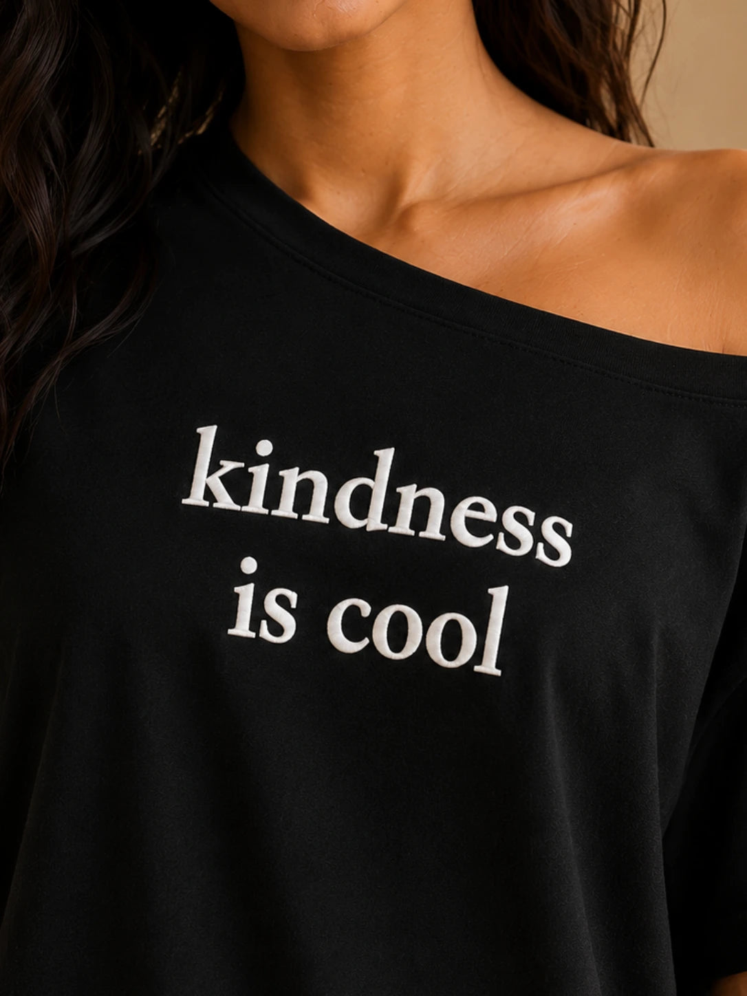 Kindness is Cool Slash T-shirt Black