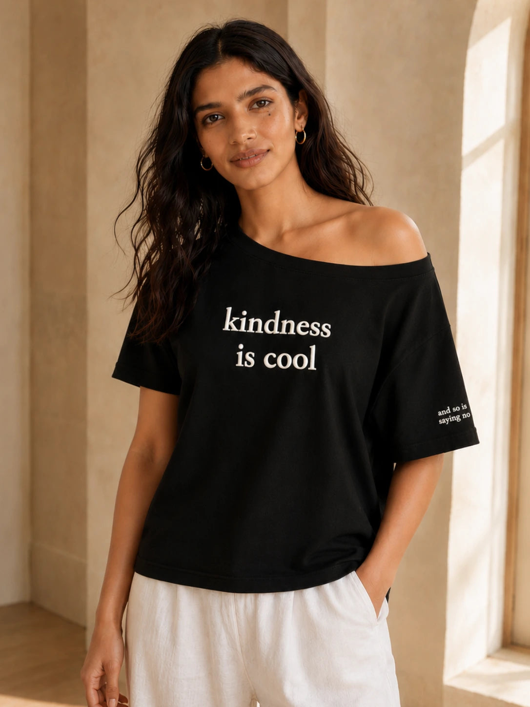 Kindness is Cool Slash T-shirt Black