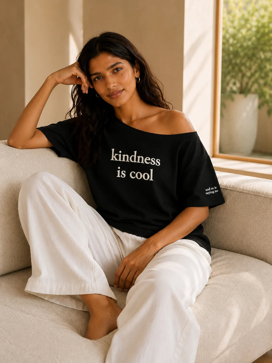 Kindness is Cool Slash T-shirt Black