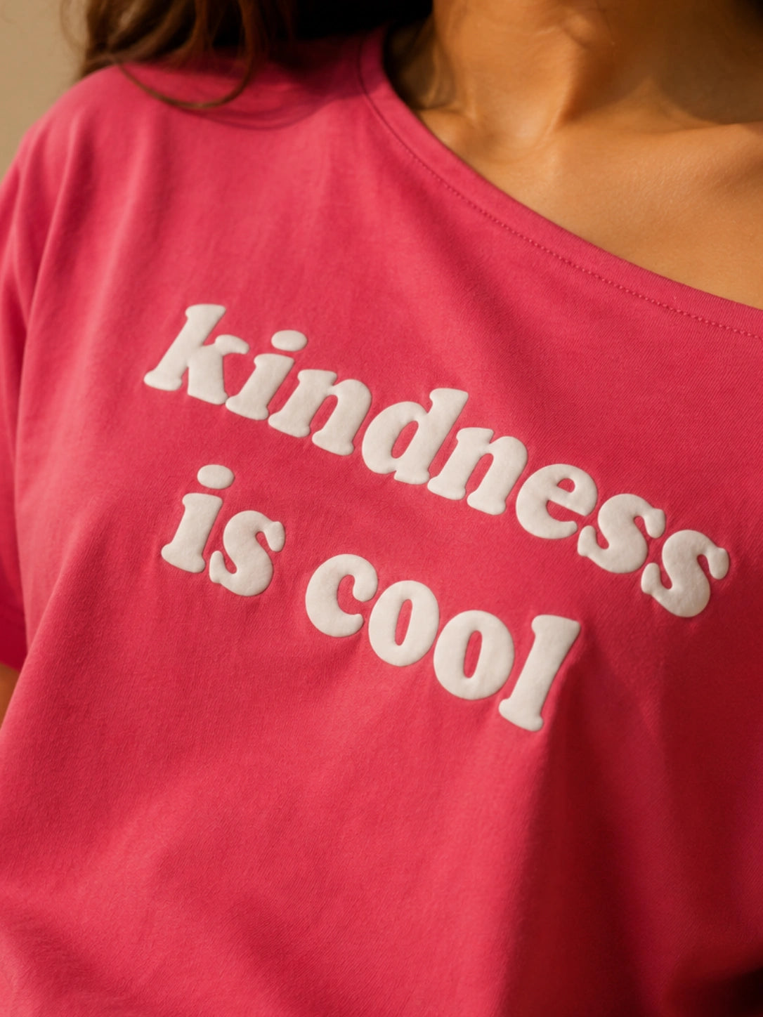 Kindness is Cool Slash T-shirt Rose Pink