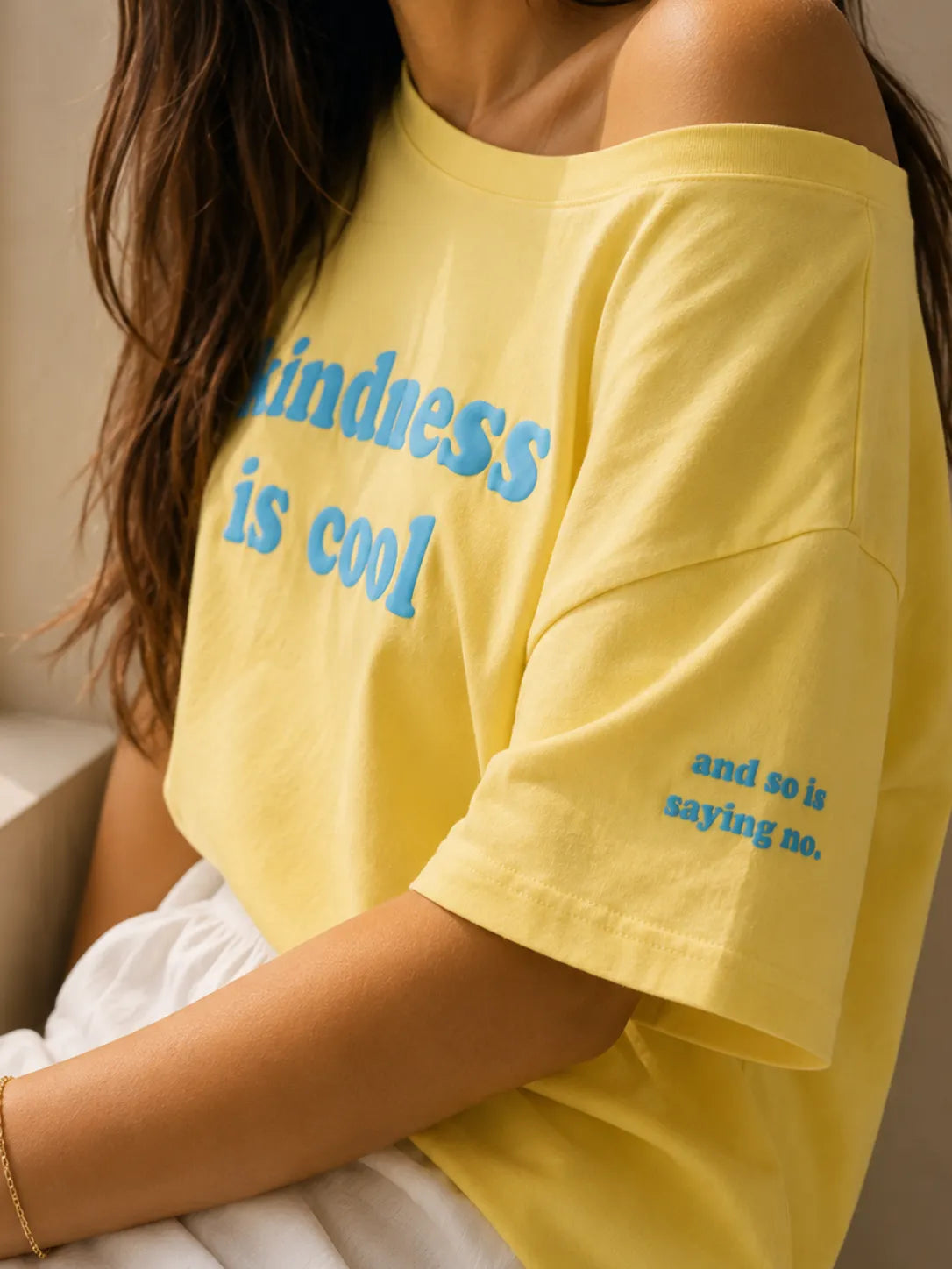 Kindness is Cool Slash T-shirt Yellow