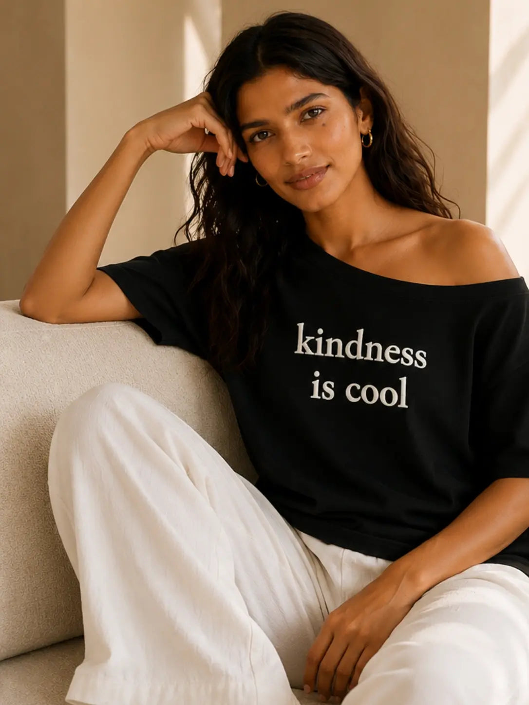 Kindness is Cool Slash T-shirt Black
