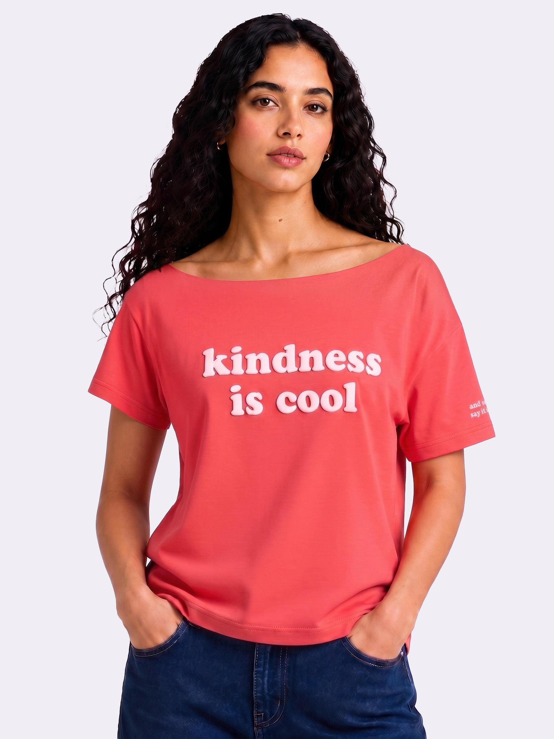 Kindness is Cool Slash T-shirt Rose Pink