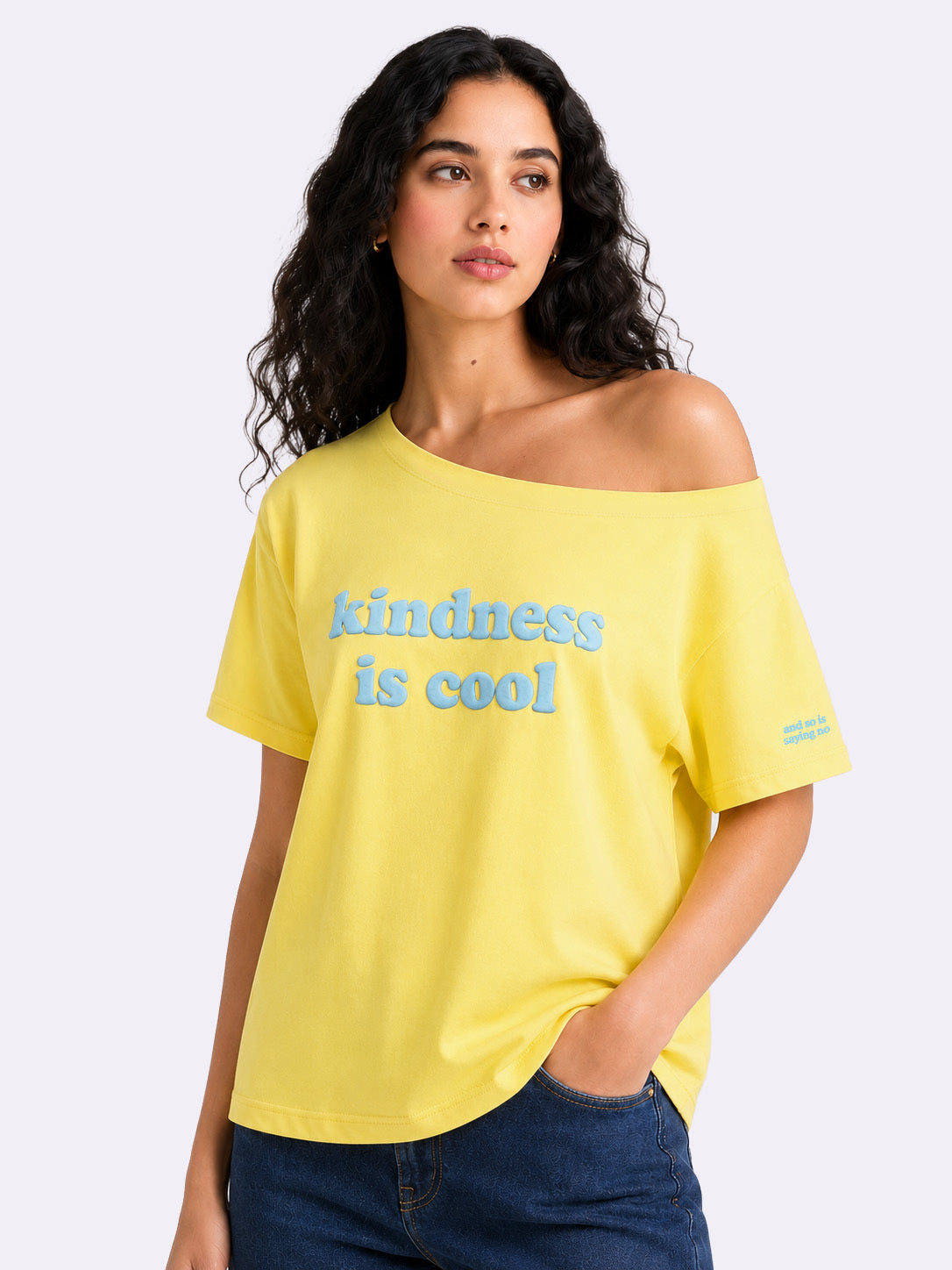 Kindness is Cool Slash T-shirt Yellow