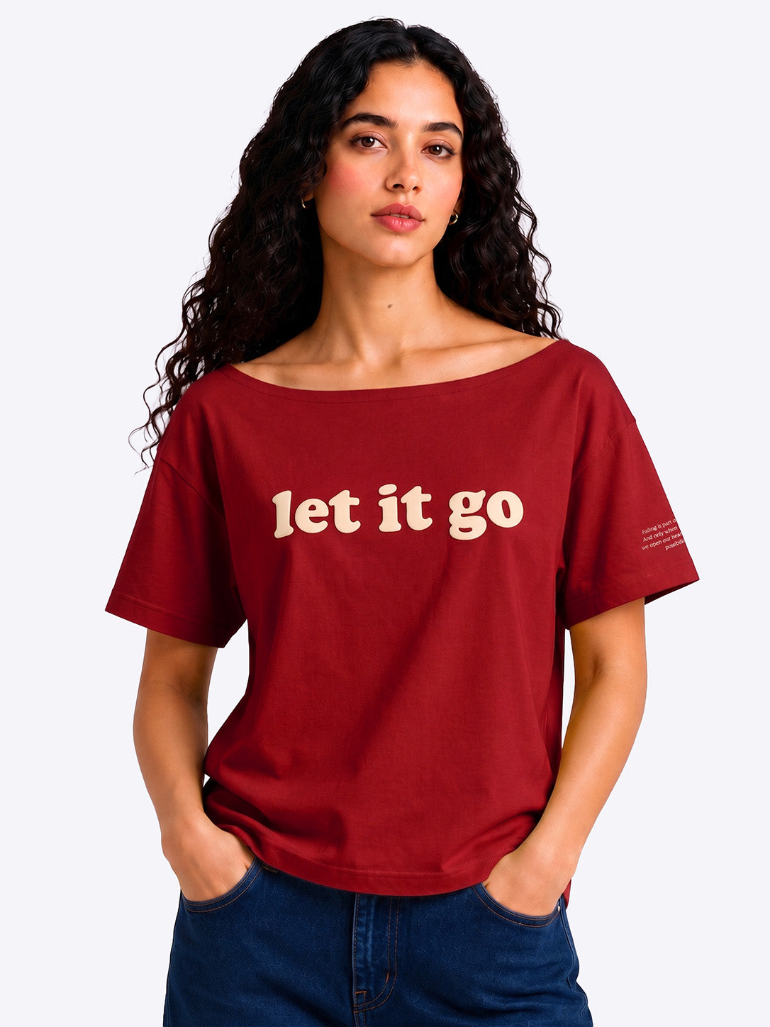 Let it Go Slash T-Shirt Maroon