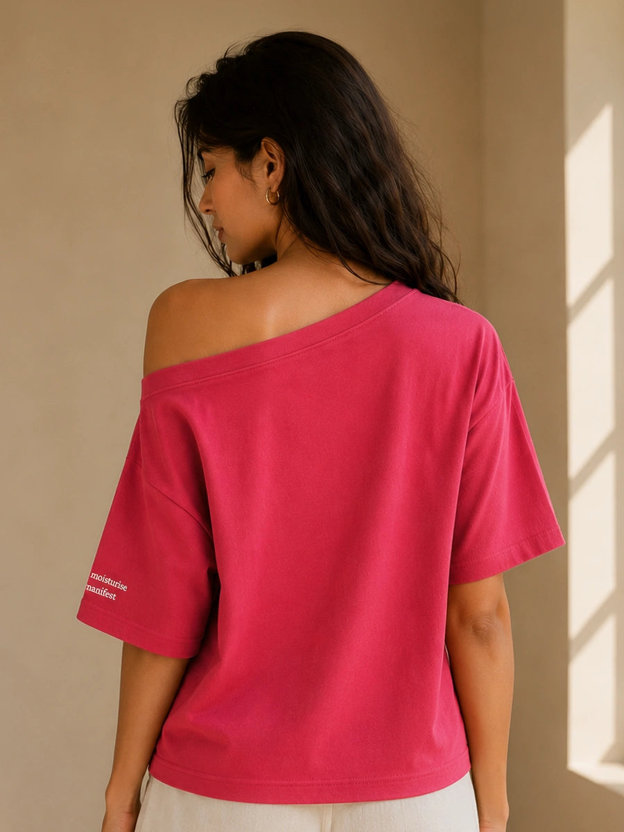 Let Them Slash Tee Rose Pink
