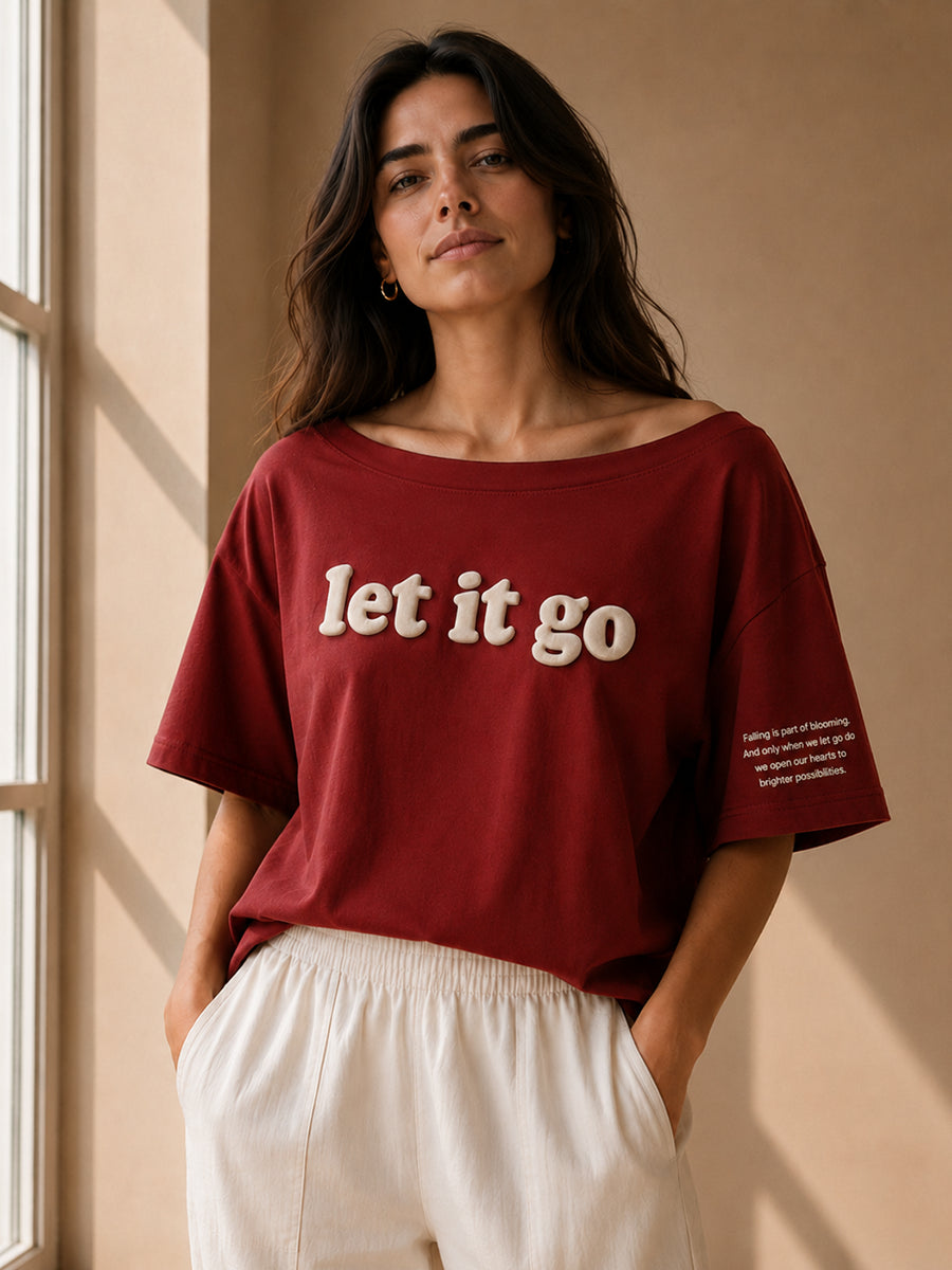 Let it Go Slash T-Shirt Maroon