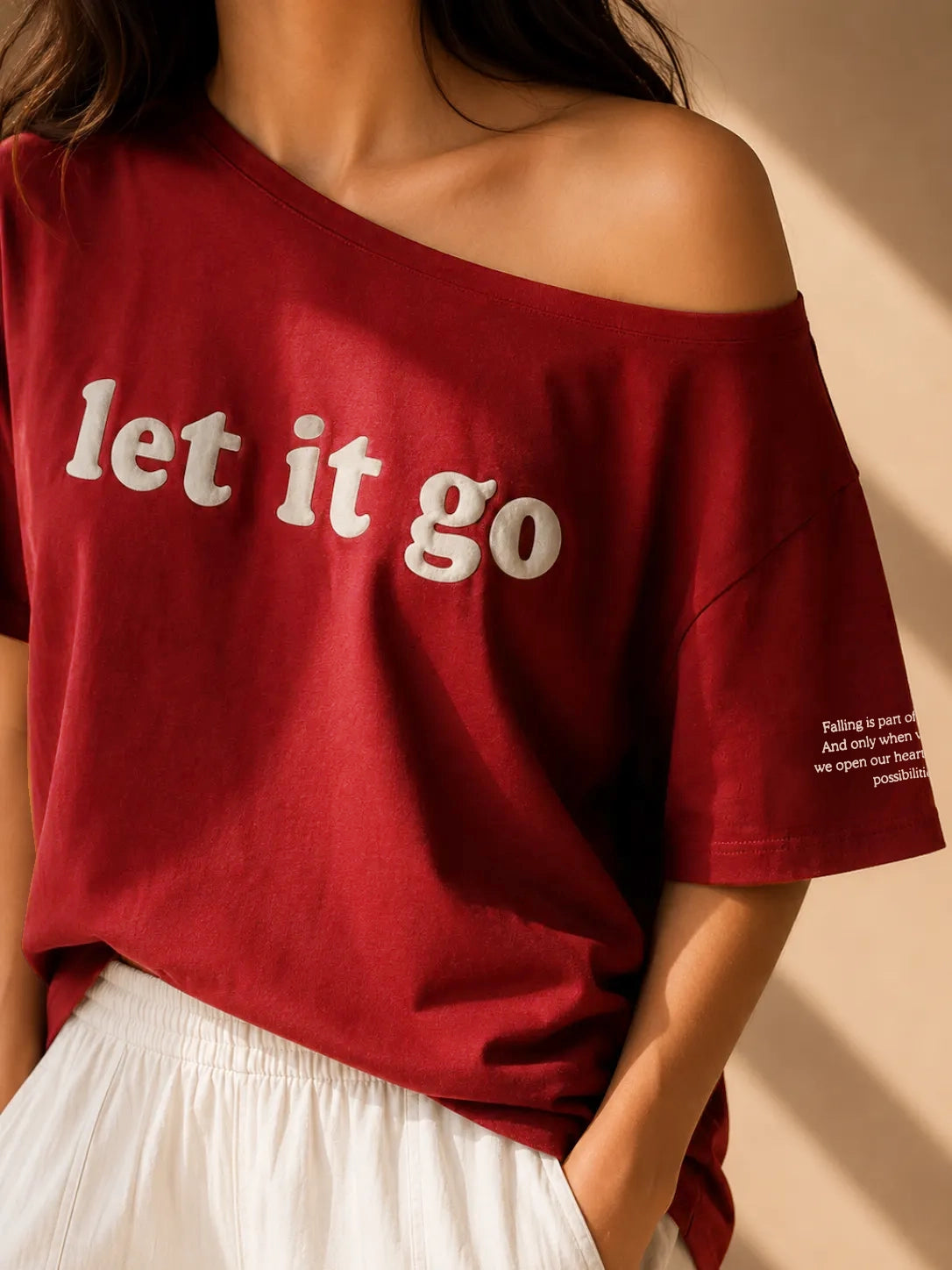 Let it Go Slash T-Shirt Maroon