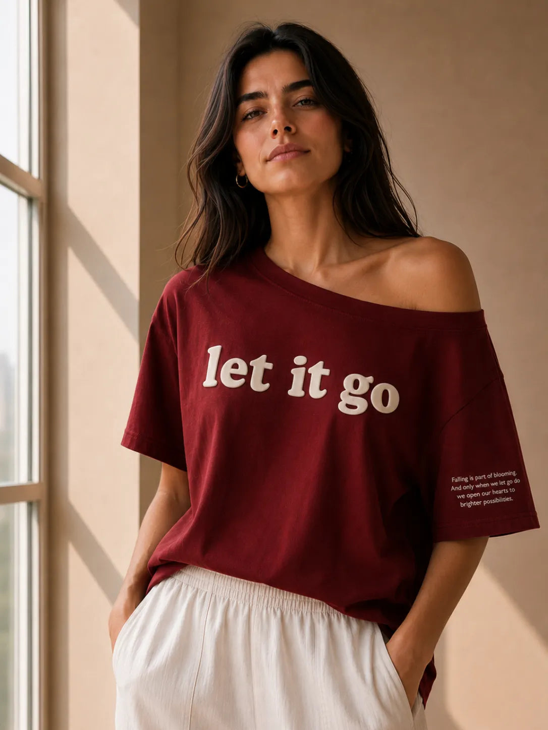Let it Go Slash T-Shirt Maroon