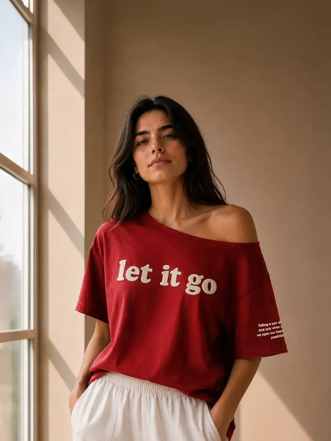 Let it Go Slash T-Shirt Maroon
