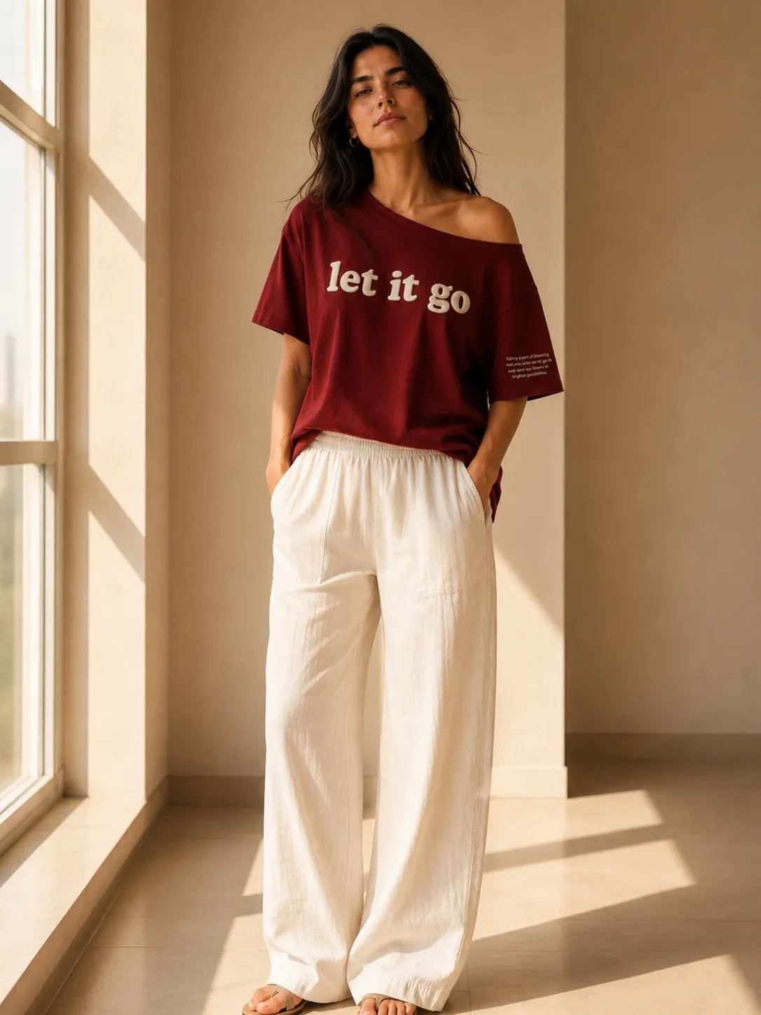 Let it Go Slash T-Shirt Maroon