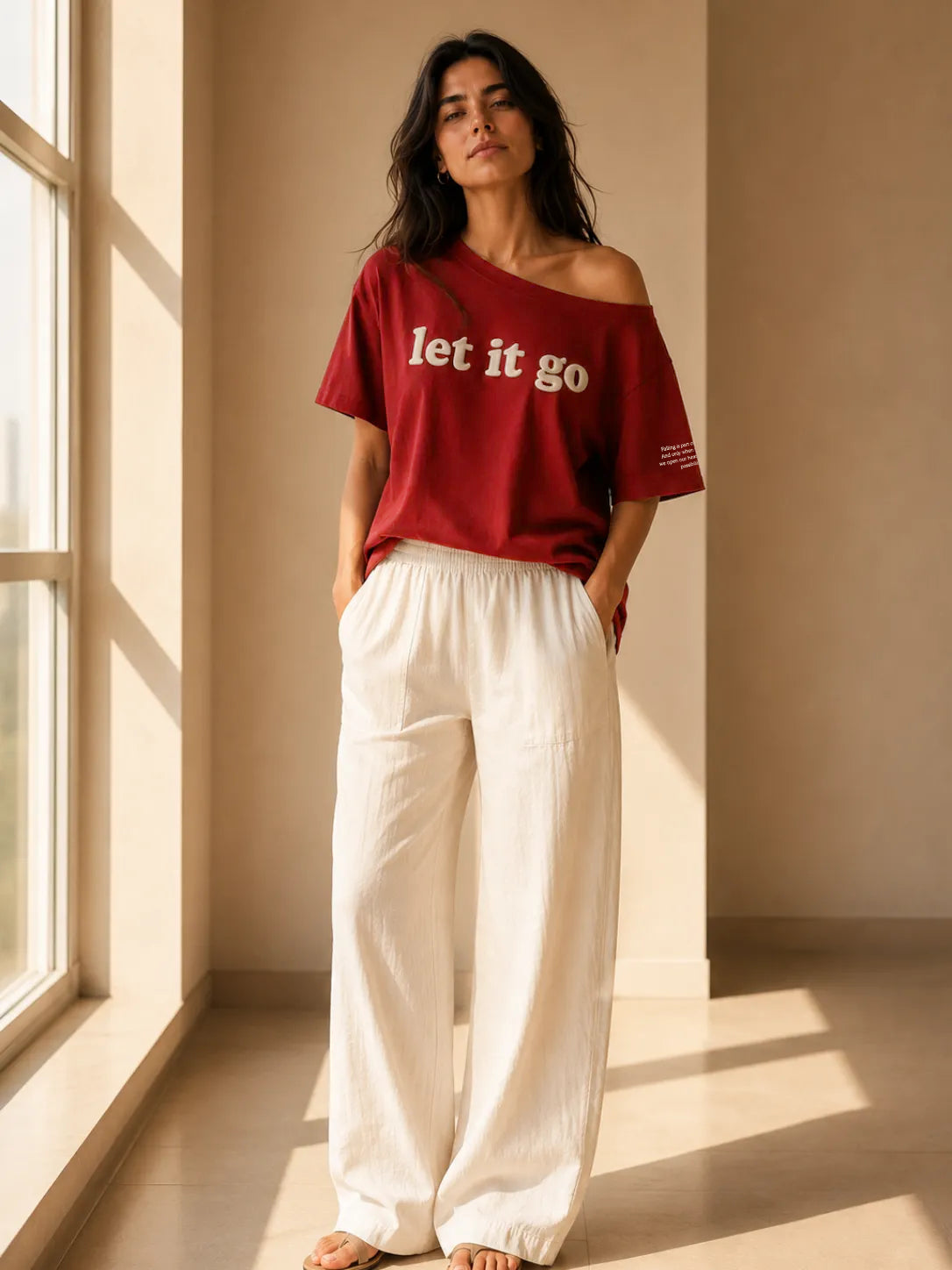 Let it Go Slash T-Shirt Maroon