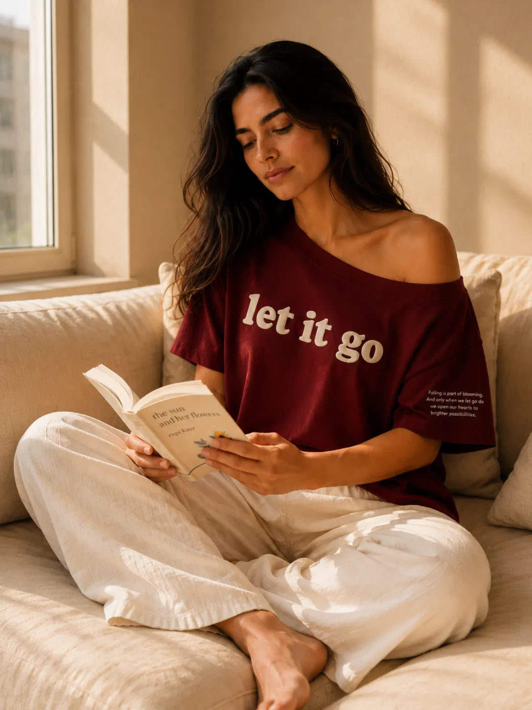 Let it Go Slash T-Shirt Maroon