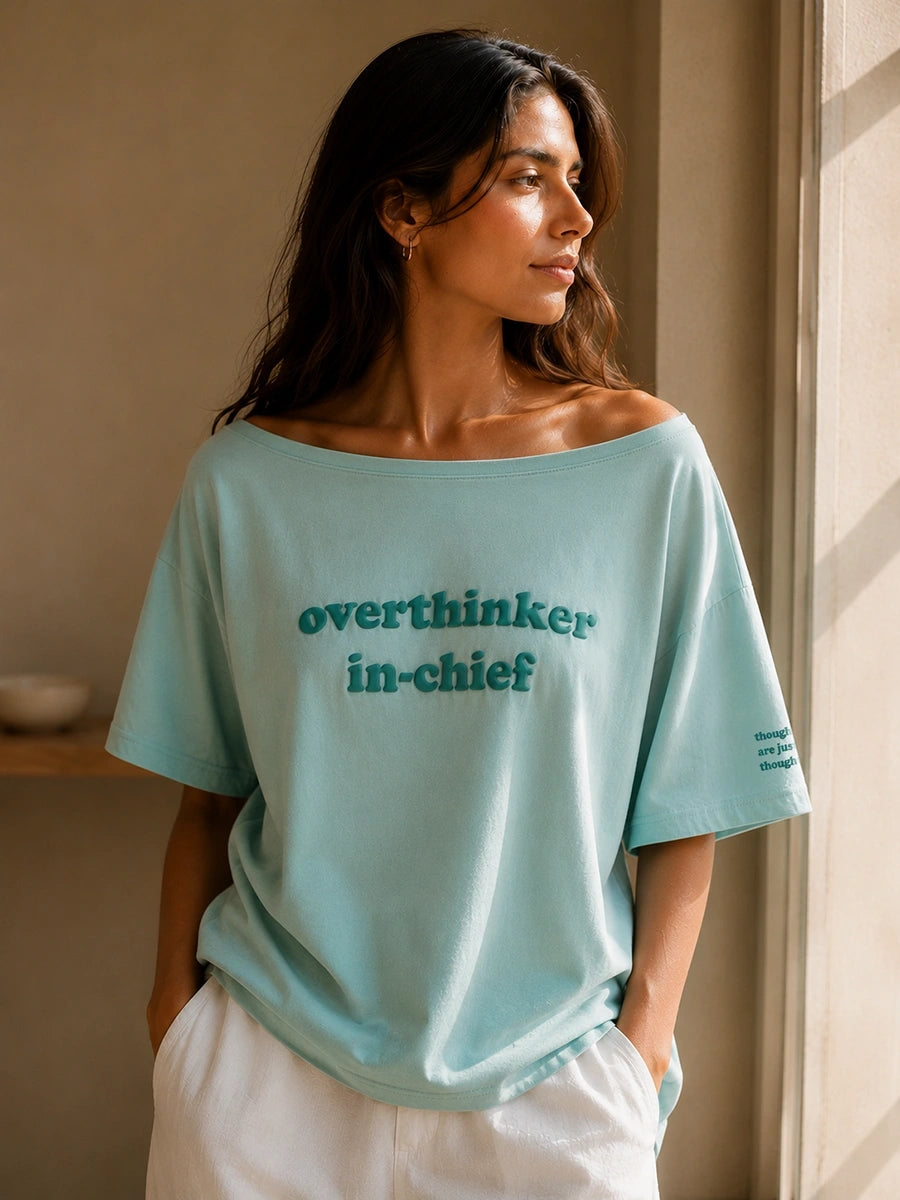 Overthinker in Chief Slash T-shirt Blue