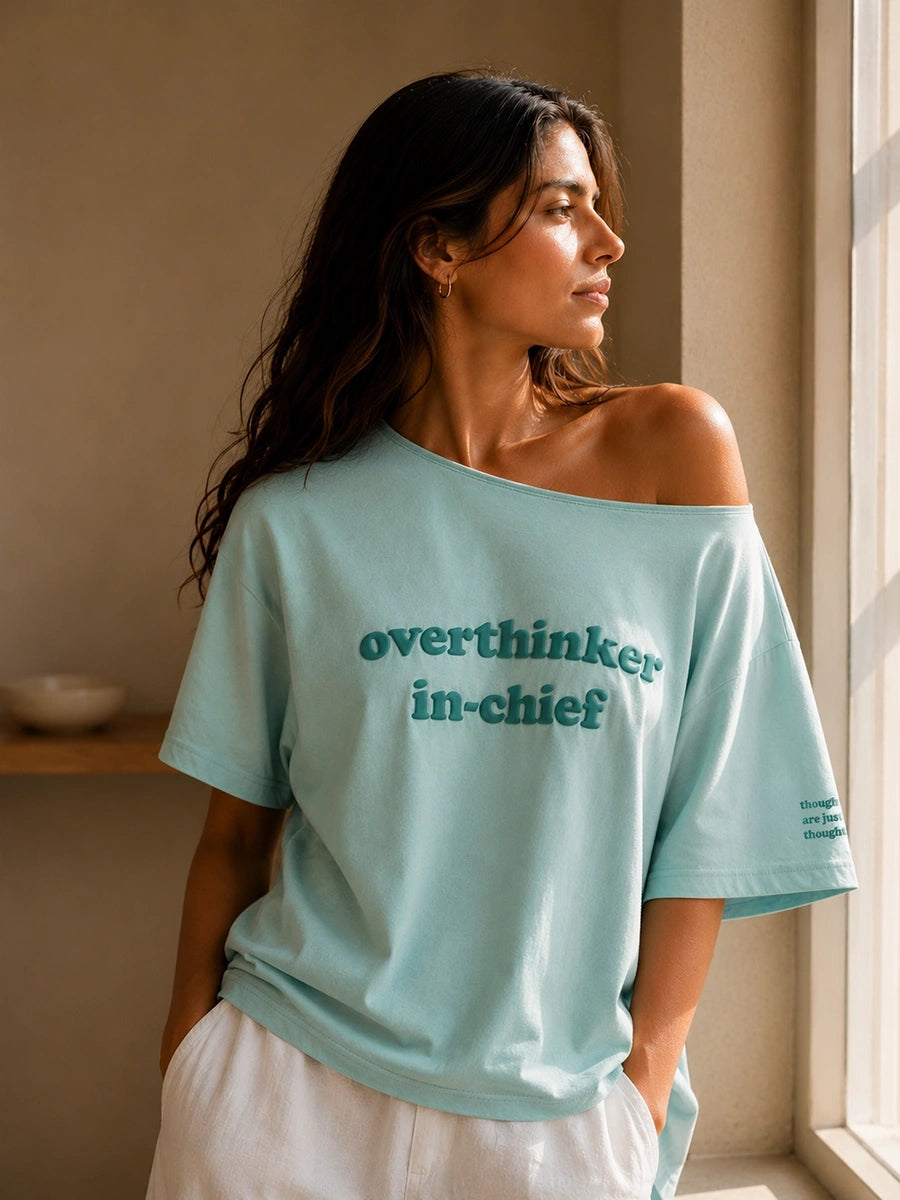 Overthinker in Chief Slash T-shirt Blue
