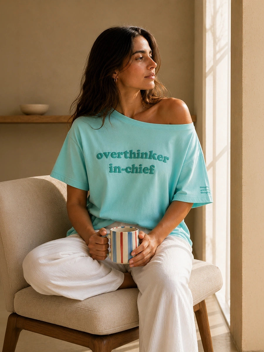 Overthinker in Chief Slash T-shirt Blue
