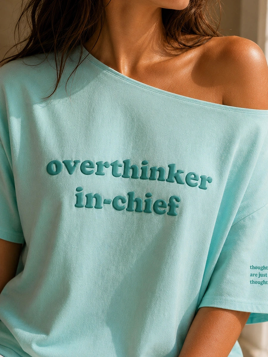 Overthinker in Chief Slash T-shirt Blue