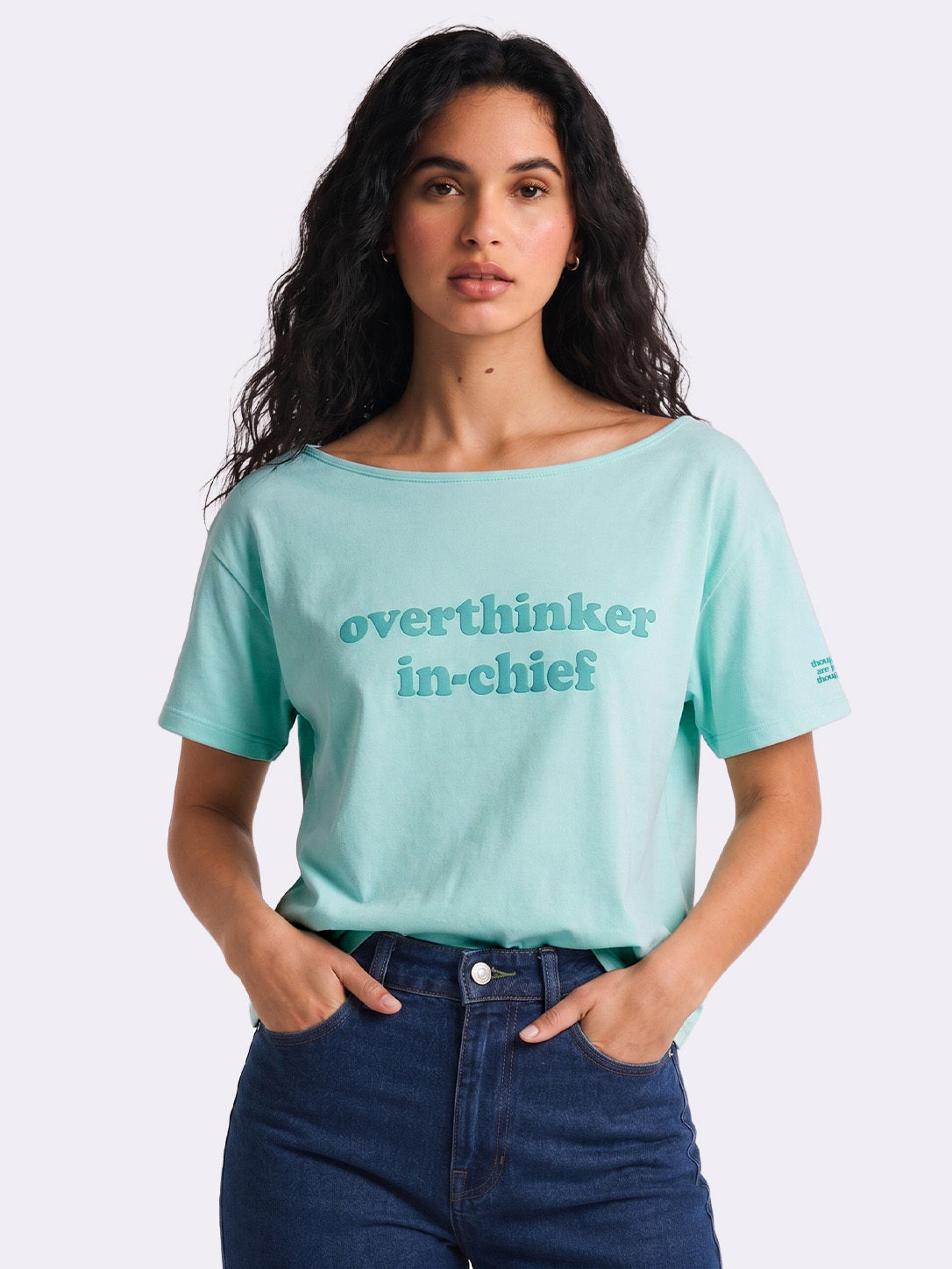 Overthinker in Chief Slash T-shirt Blue