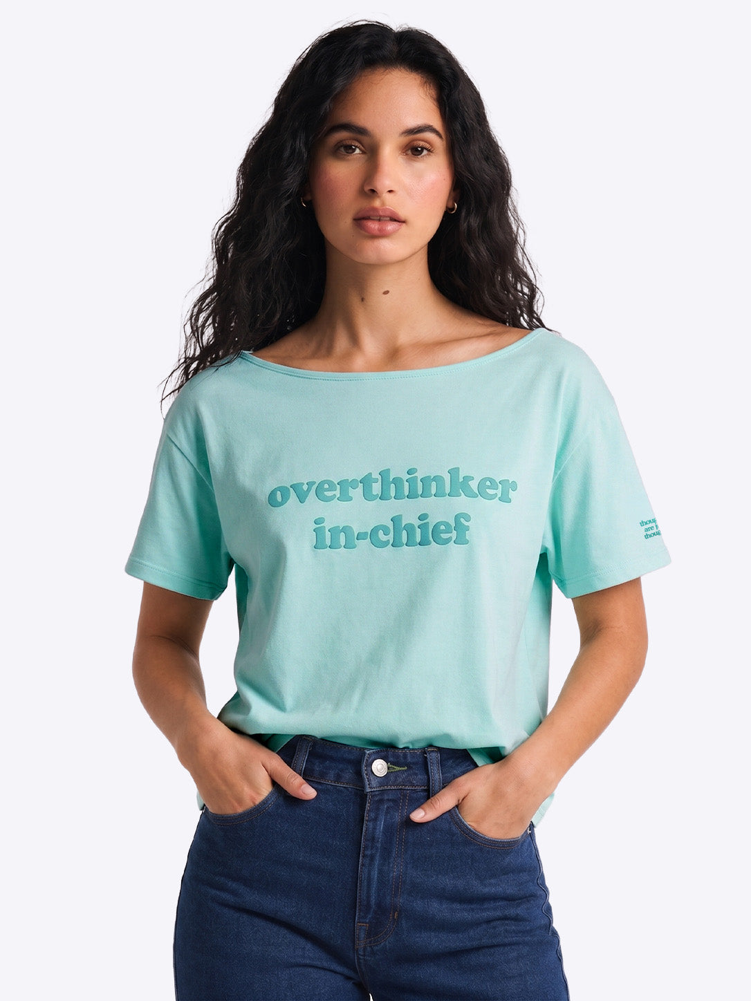 Overthinker in Chief Slash T-shirt Blue
